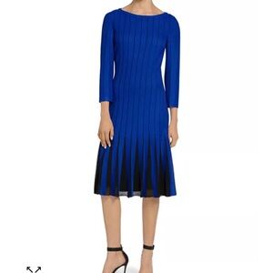 St John Elegant Blue and Black Women's Dress fits size L